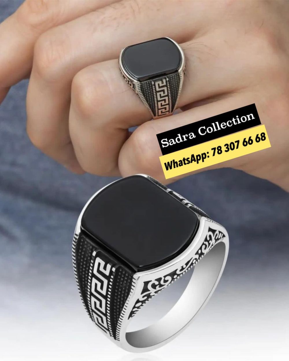 Bague onyx en argent