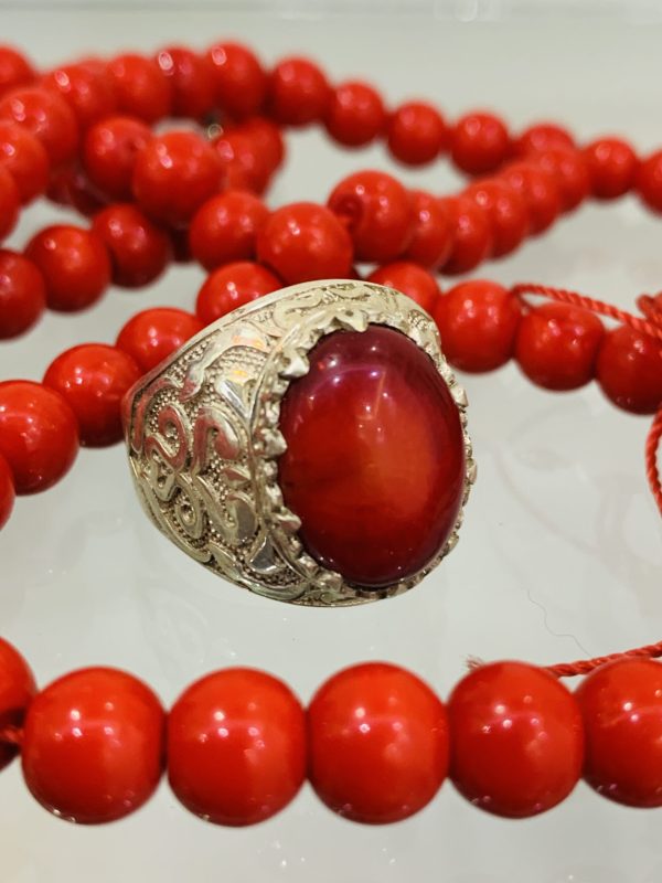 Bague corail rouge