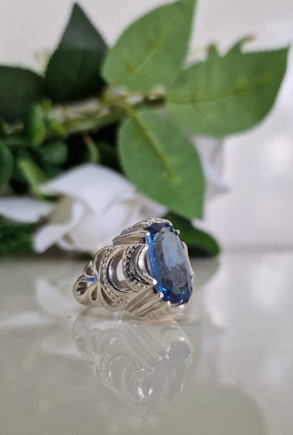BAGUE TOPAZE BLEUE