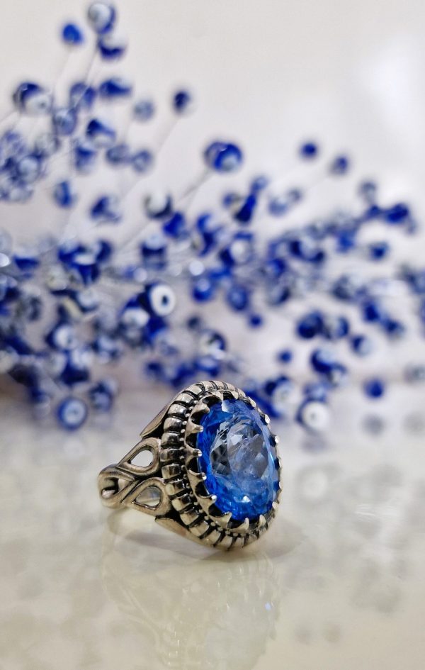BAGUE TOPAZE BLEUE