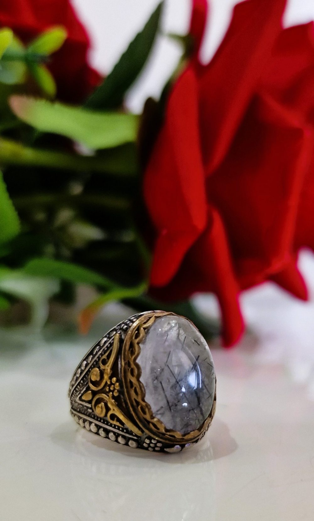 BAGUE  QUARTZ RUTILE