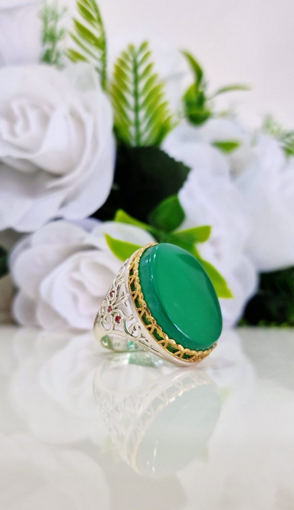 BAGUE AGATE VERTE