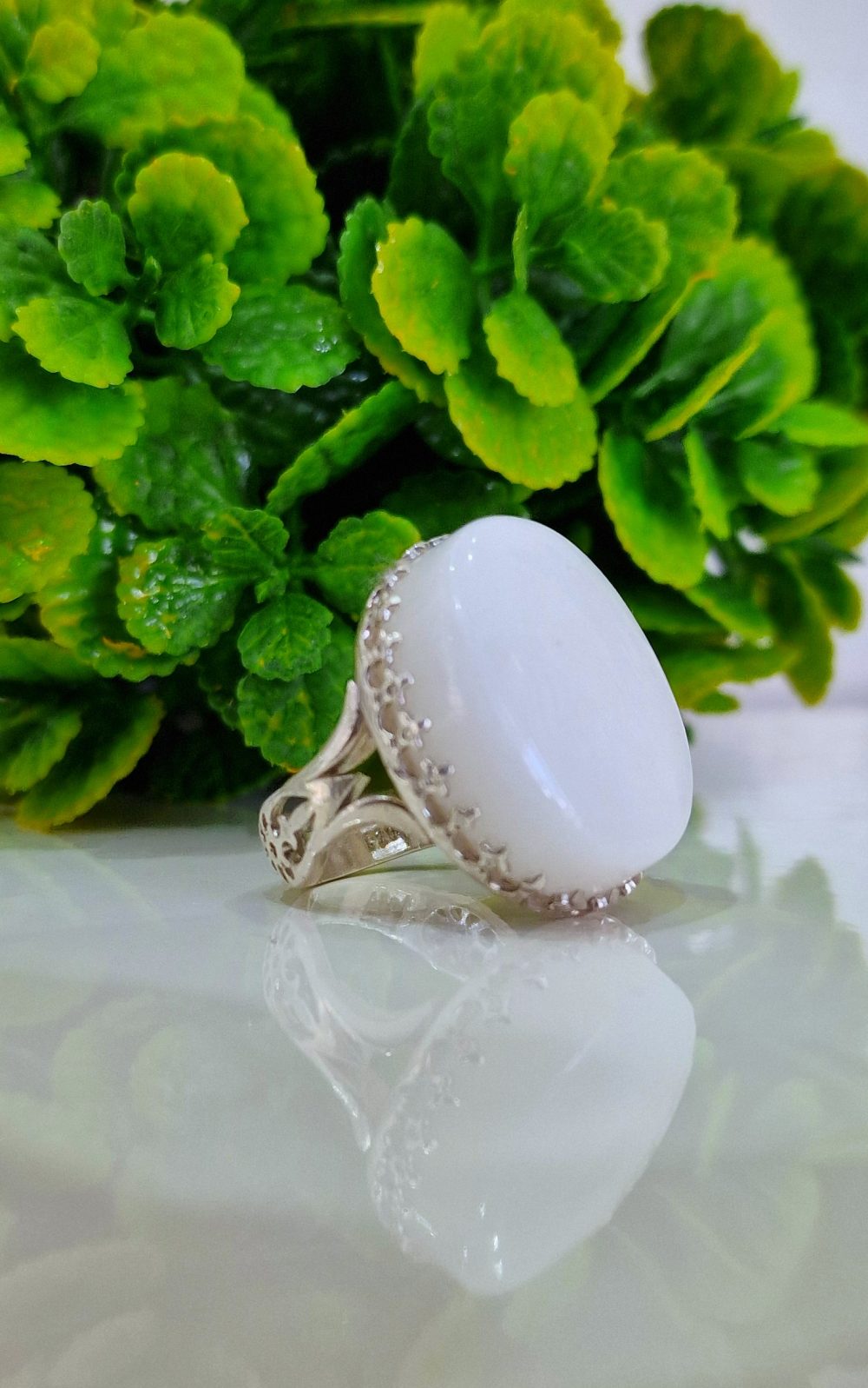BAGUE AGATE BLANCHE