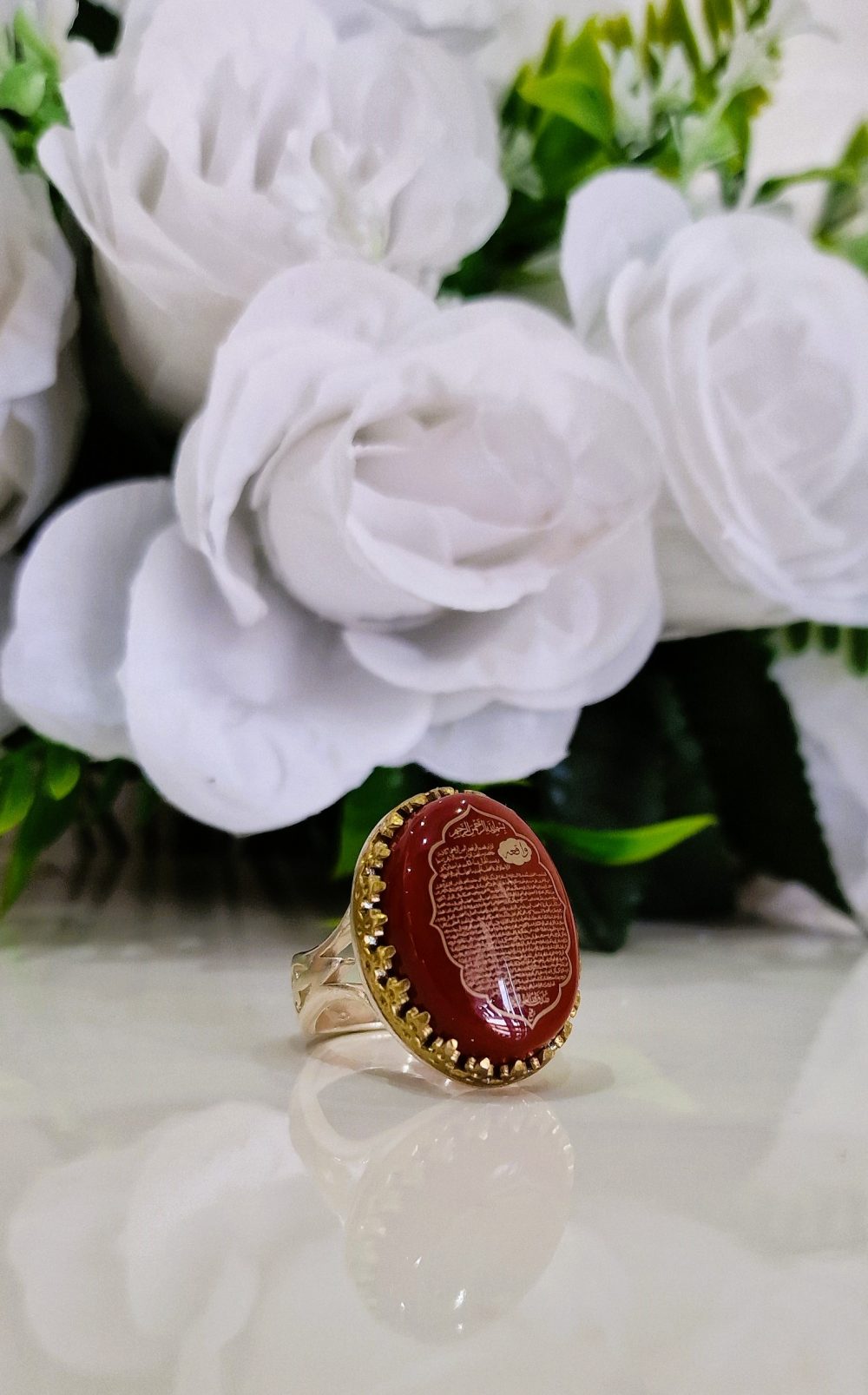 BAGUE AGATE AVEC WAQIA