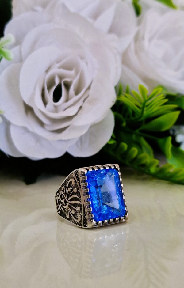 BAGUE TOPAZE BLEUE