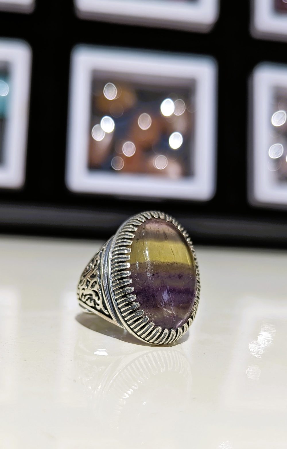 BAGUE FLUORITE ARC EN CIEL