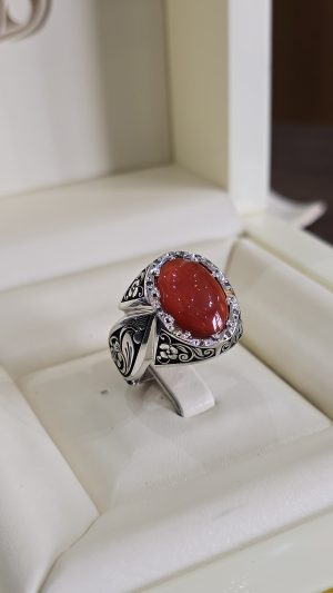 BAGUE AGATE ENTOURÉ DE DIAMANTS