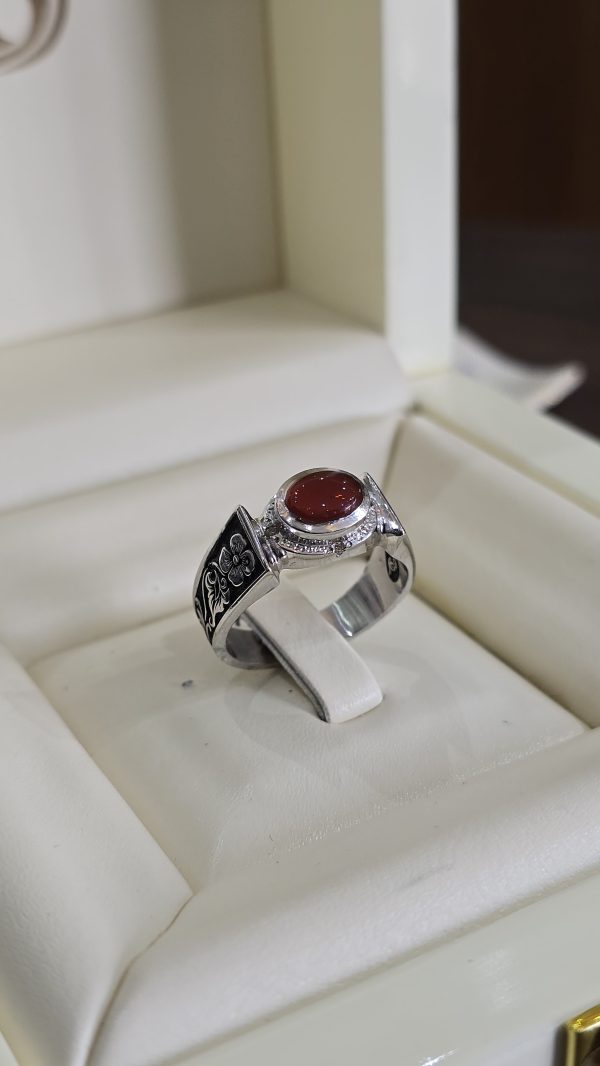 BAGUE AGATE ROUGE