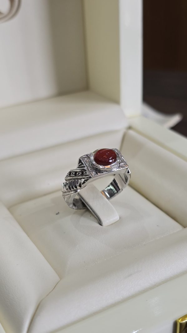 BAGUE AGATE ROUGE