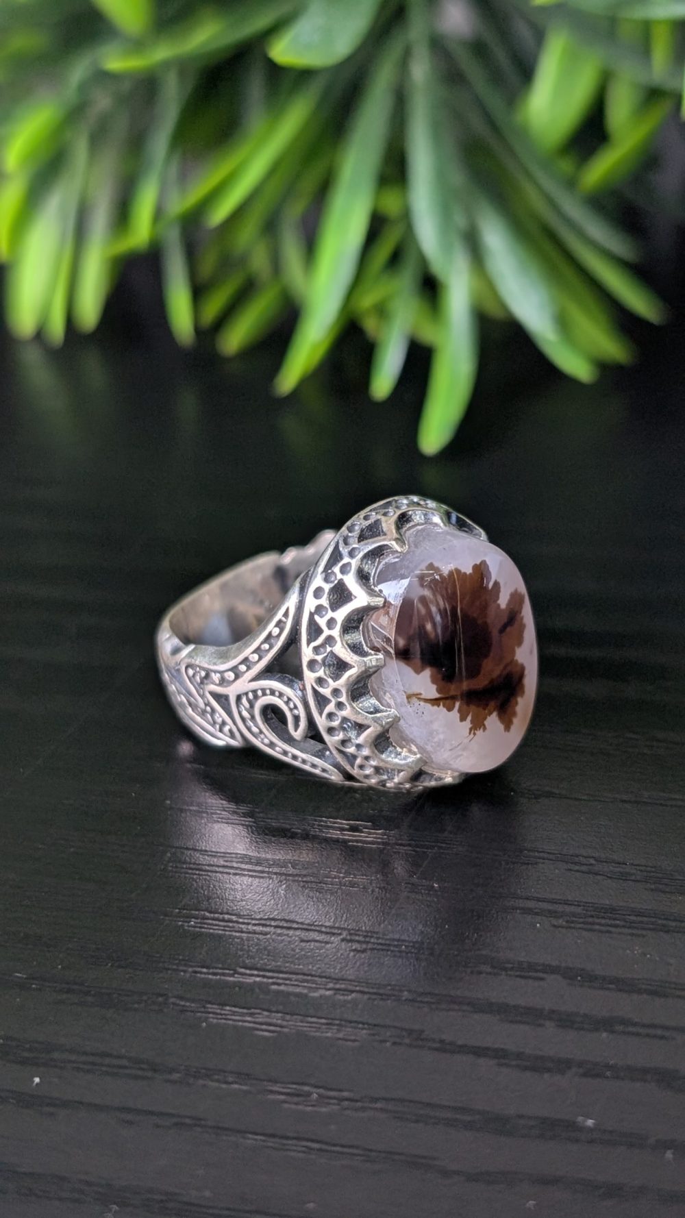 BAGUE AGATE DENDRITIQUE