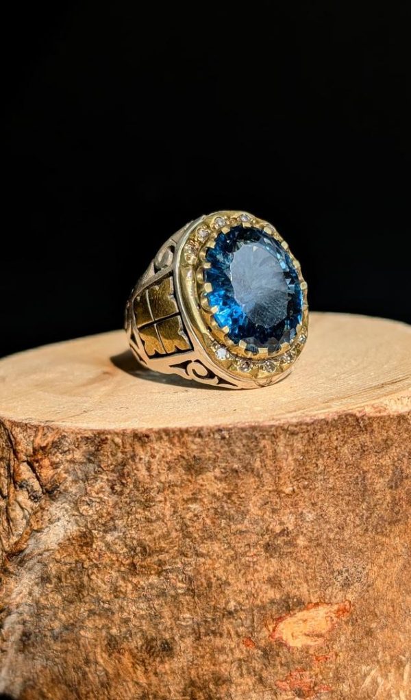 BAGUE TOPAZE BLEUE