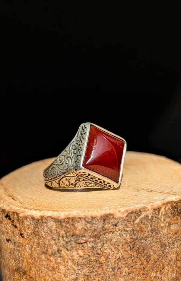 BAGUE AGATE ROUGE