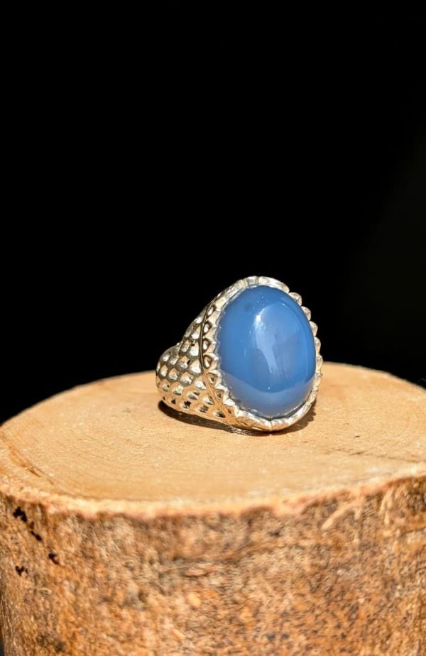 BAGUE AGATE BLEUE