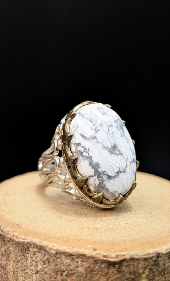 BAGUE HOWLITE BLANCHE