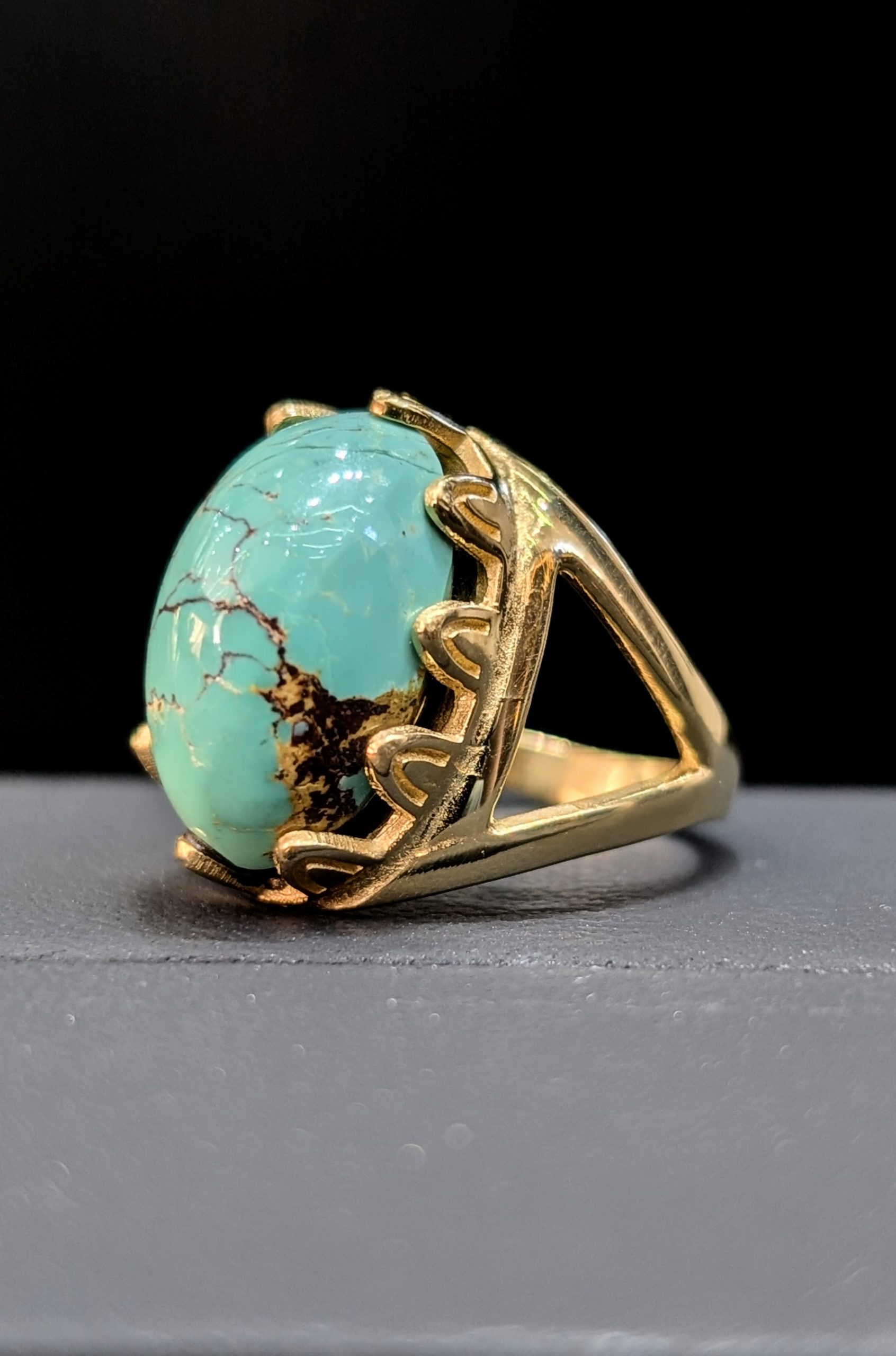 BAGUE TURQUOISE EN OR