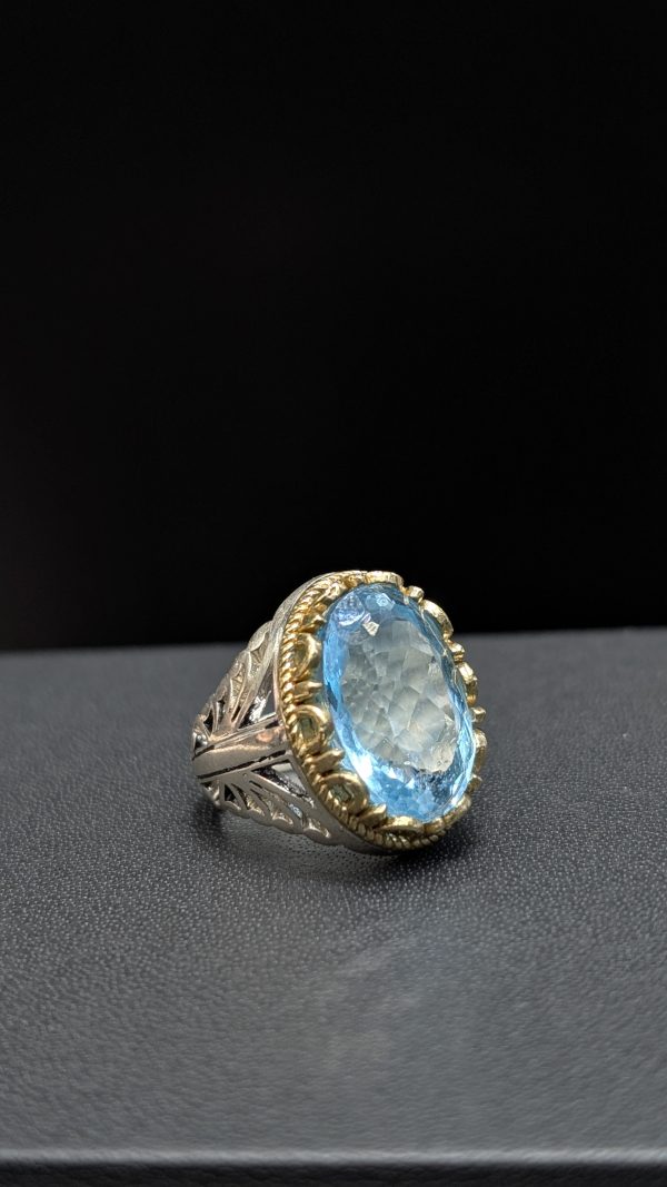 BAGUE TOPAZE BLEUE
