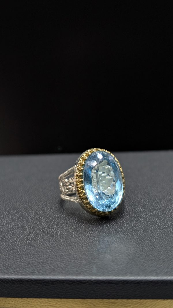 BAGUE TOPAZE BLEUE