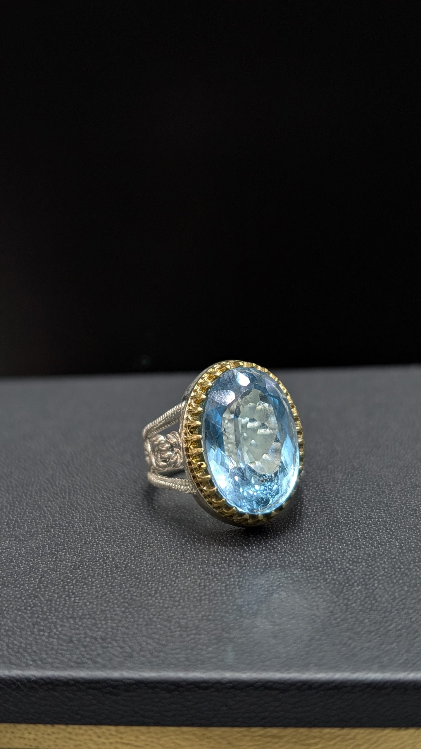 BAGUE TOPAZE BLEUE