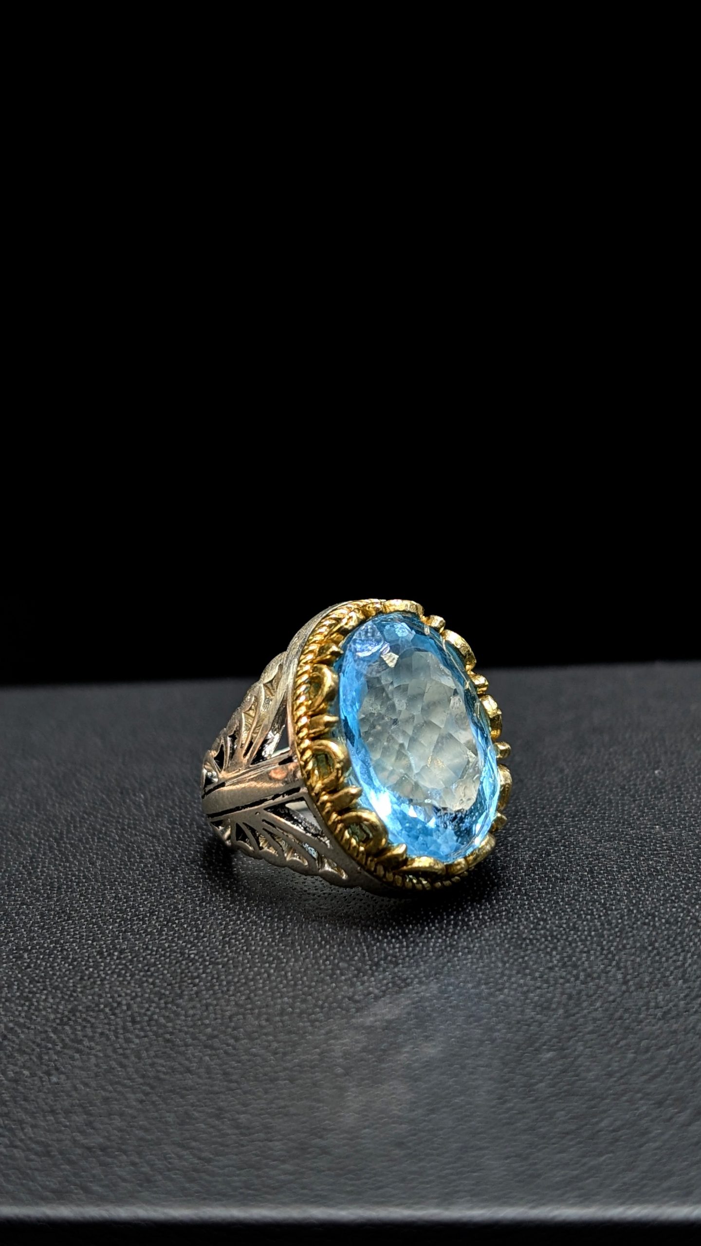 BAGUE TOPAZE BLEUE