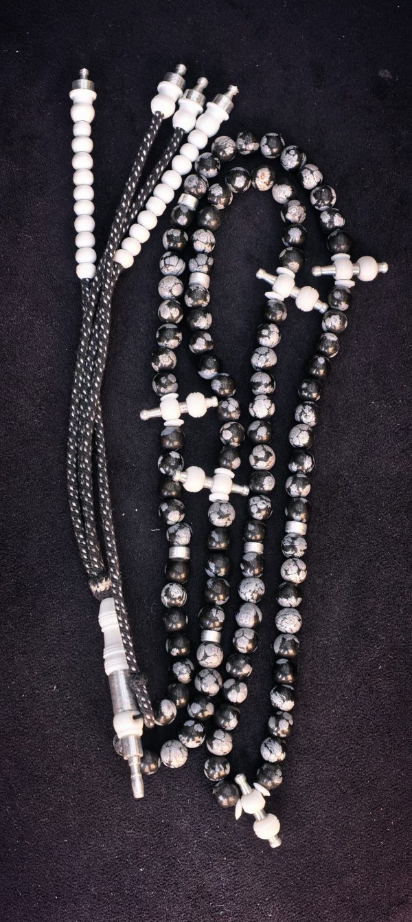 CHAPELET OBSIDIENNE NEIGE